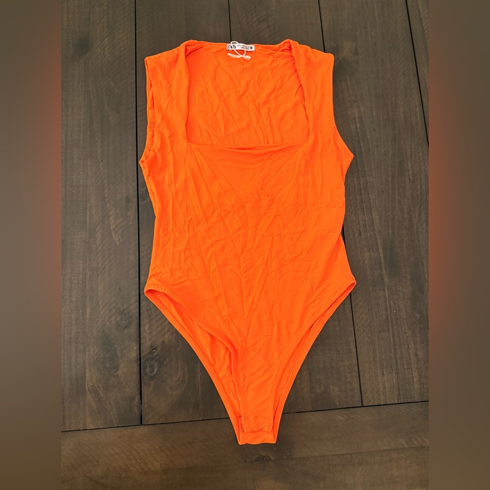 Zara Bright Orange Bodysuit